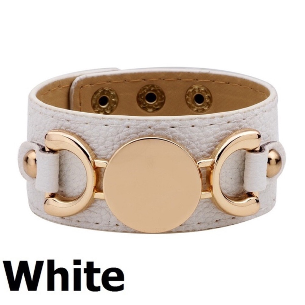 Beautiful khaki leather cuff - Picture 2 of 4